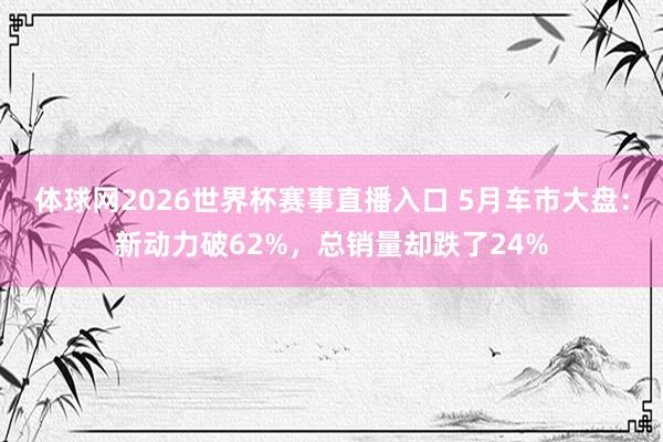 体球网2026世界杯赛事直播入口 5月车市大盘：新动力破62%，总销量却跌了24%