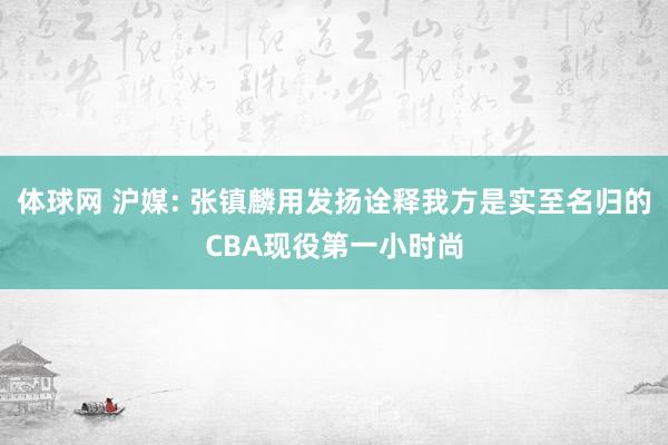 体球网 沪媒: 张镇麟用发扬诠释我方是实至名归的CBA现役第一小时尚
