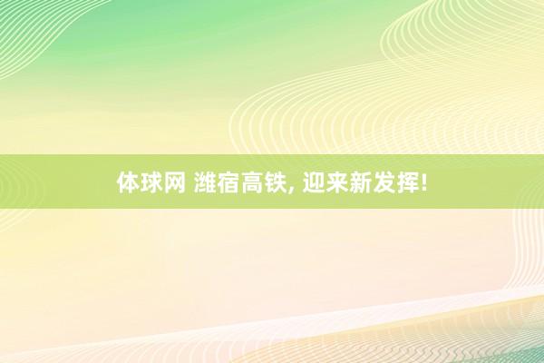 体球网 潍宿高铁, 迎来新发挥!