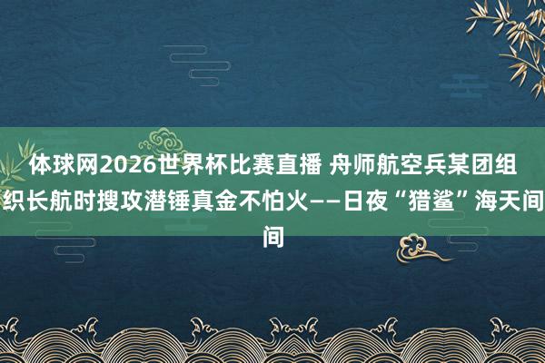 体球网2026世界杯比赛直播 舟师航空兵某团组织长航时搜攻潜锤真金不怕火——日夜“猎鲨”海天间