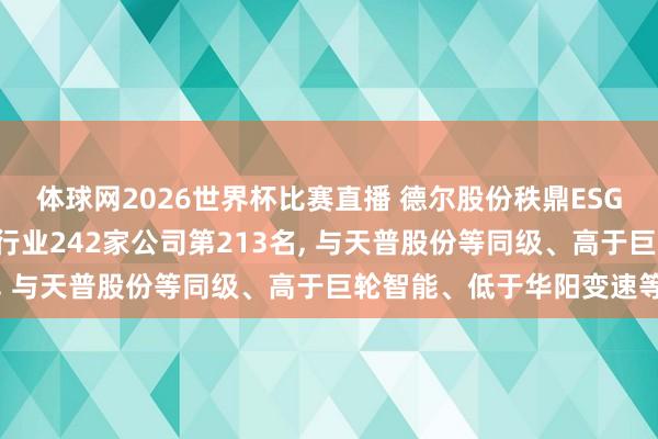 体球网2026世界杯比赛直播 德尔股份秩鼎ESG评级， 位居汽车零部件行业242家公司第213名， 与天普股份等同级、高于巨轮智能、低于华阳变速等