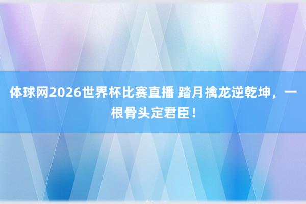 体球网2026世界杯比赛直播 踏月擒龙逆乾坤，一根骨头定君臣！