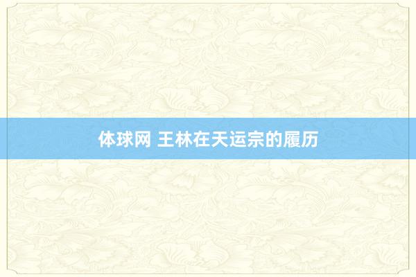 体球网 王林在天运宗的履历
