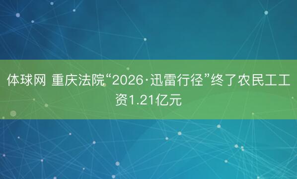 体球网 重庆法院“2026·迅雷行径”终了农民工工资1.21亿元