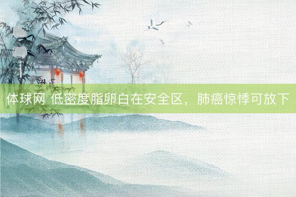 体球网 低密度脂卵白在安全区,肺癌惊悸可放下